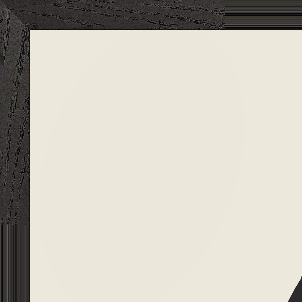 Calm Word of Intention Framed print 60x80 cm / 24x32″ Black frame Linen paper corner detail