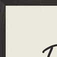 Presence Word of Intention Framed print 60x80 cm / 24x32″ Black frame Linen paper corner detail