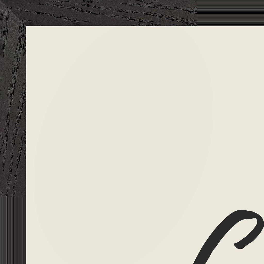 Grateful Word of Intention Framed print 60x80 cm / 24x32″ Black frame Linen paper corner detail