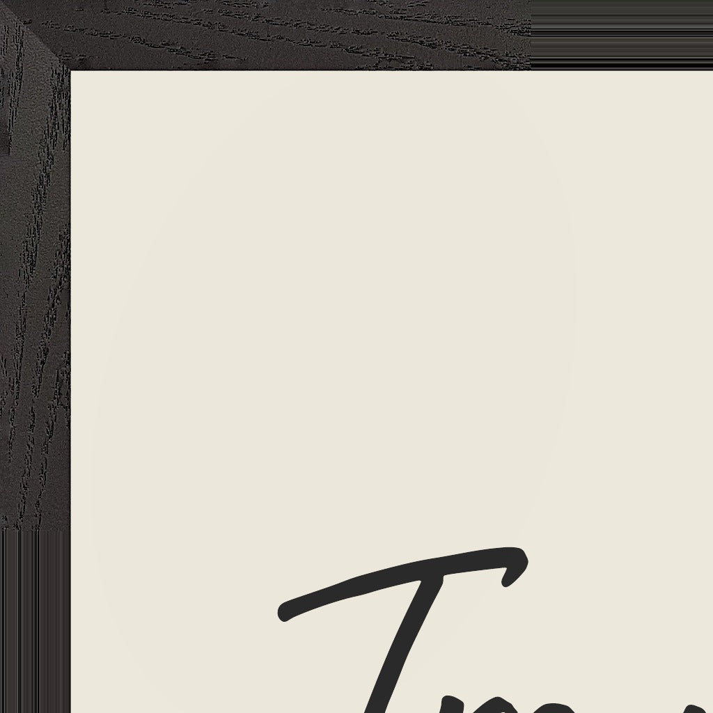 Transcendence Word of Intention Framed print 60x80 cm / 24x32″ Black frame Linen paper corner detail