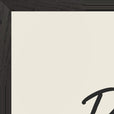 Patience Word of Intention Framed print 60x80 cm / 24x32″ Black frame Linen paper corner detail
