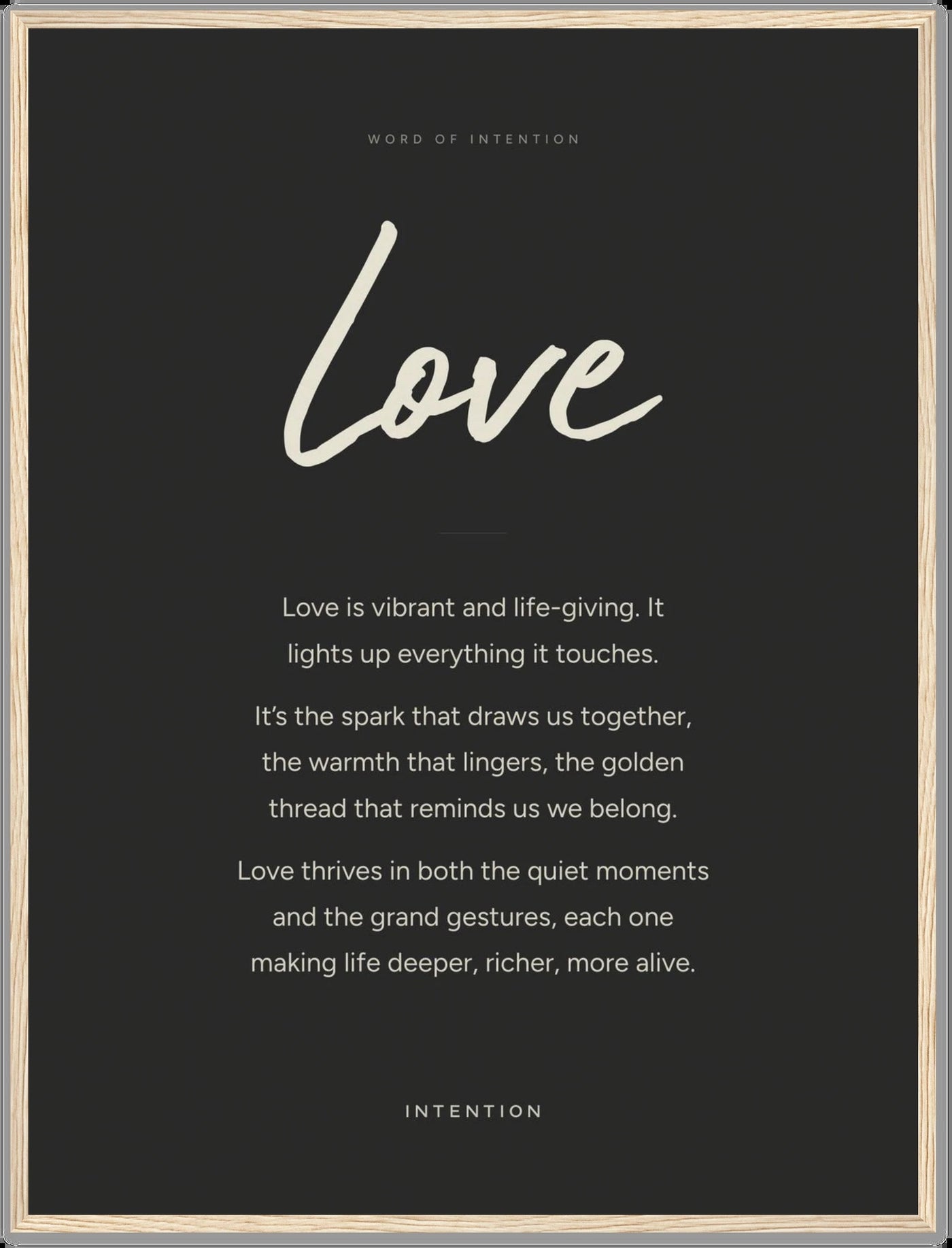 Love, Word of Intention