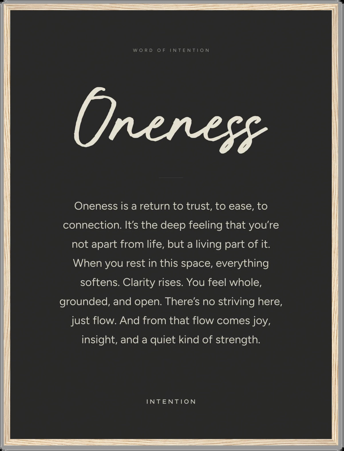 Oneness, Word of Intention
