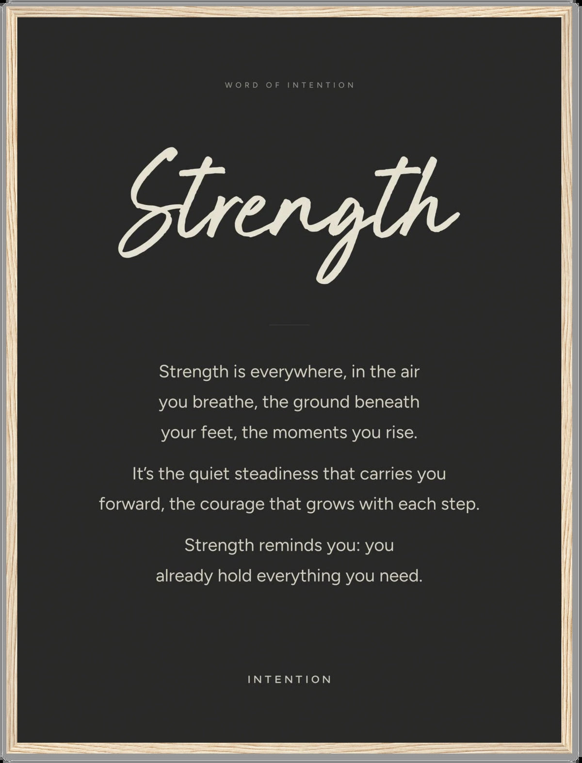 Strength, Word of Intention
