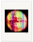 A close-up of lips with a rainbow overlay and visible texture, centered on white with a small signature—displayed in a white frame, it’s perfect as framed wall art for adding a bold, modern touch.