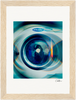 A close-up photo of a washing machine door with blue and green reflections, enclosed in a gallery-quality frame. This framed wall art features a signature in the bottom right corner, perfect for conscious interior design.