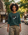 Abundance - "Vibe of Life" Long sleeve green empire XS 4