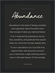 Abundance Word of Intention Framed print 13x18 cm / 5x7″ Black frame Carbon paper