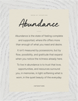 Abundance Word of Intention Framed print 13x18 cm / 5x7″ White frame Linen paper