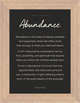 Abundance Word of Intention Framed print 13x18 cm / 5x7″ Wood frame Carbon paper