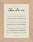 Abundance Word of Intention Framed print 13x18 cm / 5x7″ Wood frame Linen paper