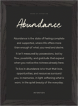 Abundance Word of Intention Framed print 21x29.7 cm / 8x12" Black frame Carbon paper
