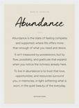 Abundance Word of Intention Framed print 21x29.7 cm / 8x12" White frame Linen paper