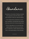 Abundance Word of Intention Framed print 21x29.7 cm / 8x12" Wood frame Carbon paper