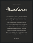 Abundance Word of Intention Framed print 30x40 cm / 12x16″ Black frame Carbon paper