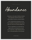Abundance Word of Intention Framed print 40x50 cm / 16x20″ White frame Carbon paper