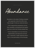 Abundance Word of Intention Framed print 50x70 cm / 20x28″ White frame Carbon paper