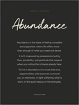 Abundance Word of Intention Framed print 60x80 cm / 24x32″ Black frame Carbon paper