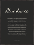 Abundance Word of Intention Framed print 60x80 cm / 24x32″ Black frame Carbon paper