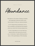 Abundance Word of Intention Framed print 60x80 cm / 24x32″ Black frame Linen paper