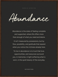 Abundance Word of Intention Framed print 60x80 cm / 24x32″ Dark wood frame Carbon paper