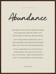 Abundance Word of Intention Framed print 60x80 cm / 24x32″ Dark wood frame Linen paper