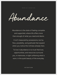 Abundance Word of Intention Framed print 60x80 cm / 24x32″ White frame Carbon paper