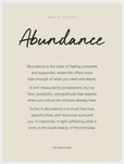 Abundance Word of Intention Framed print 60x80 cm / 24x32″ White frame Linen paper