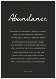 Abundance Word of Intention Framed print 70x100 cm / 28x40″ White frame Carbon paper