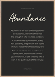 Abundance Word of Intention Framed print 70x100 cm / 28x40″ Wood frame Carbon paper