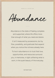 Abundance Word of Intention Framed print 70x100 cm / 28x40″ Wood frame Linen paper