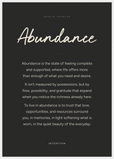 Abundance Word of Intention Framed print A1 (59.4 x 84.1  cm) White frame Carbon paper