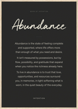 Abundance Word of Intention Framed print A1 (59.4 x 84.1  cm) Wood frame Carbon paper