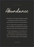 Abundance Word of Intention Framed print A2 (42 x 59.4  cm) Black frame Carbon paper