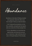 Abundance Word of Intention Framed print A2 (42 x 59.4  cm) Dark wood frame Carbon paper