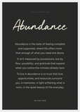 Abundance Word of Intention Framed print A2 (42 x 59.4  cm) White frame Carbon paper