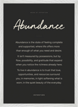Abundance Word of Intention Framed print A2 (42 x 59.4  cm) White frame Carbon paper