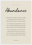 Abundance Word of Intention Framed print A2 (42 x 59.4  cm) White frame Linen paper