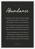 Abundance Word of Intention Framed print A3 (29.7 x 42  cm) White frame Carbon paper