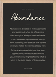 Abundance Word of Intention Framed print A3 (29.7 x 42  cm) Wood frame Carbon paper