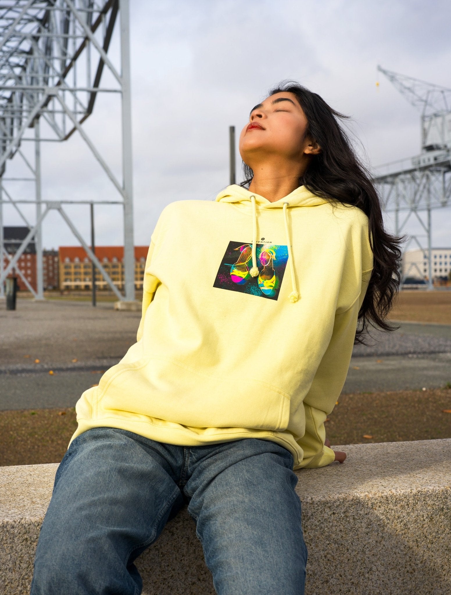 Adventurous - "Dancing in Colours" Hoodie Light Yellow XS 7