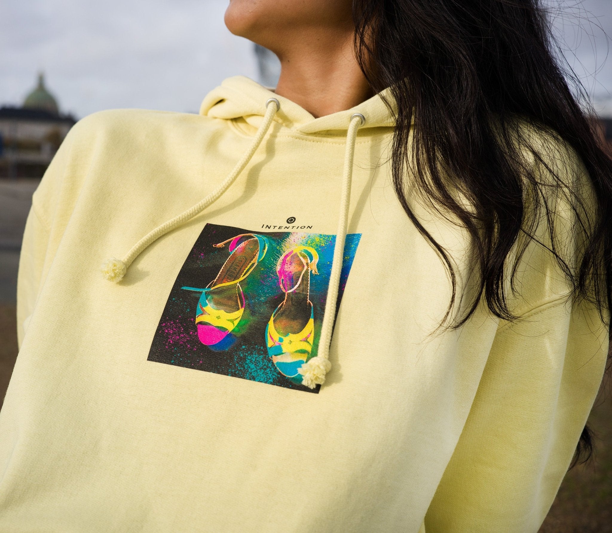Adventurous - "Dancing in Colours" Hoodie Light Yellow XS 3