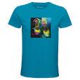 Adventurous Dancing in Colours Organic Men's Fitted T-shirt Aqua flat front