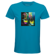 Adventurous Dancing in Colours Organic Men's Fitted T-shirt Aqua flat front