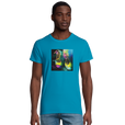 Adventurous Dancing in Colours Organic Men's Fitted T-shirt Aqua model front