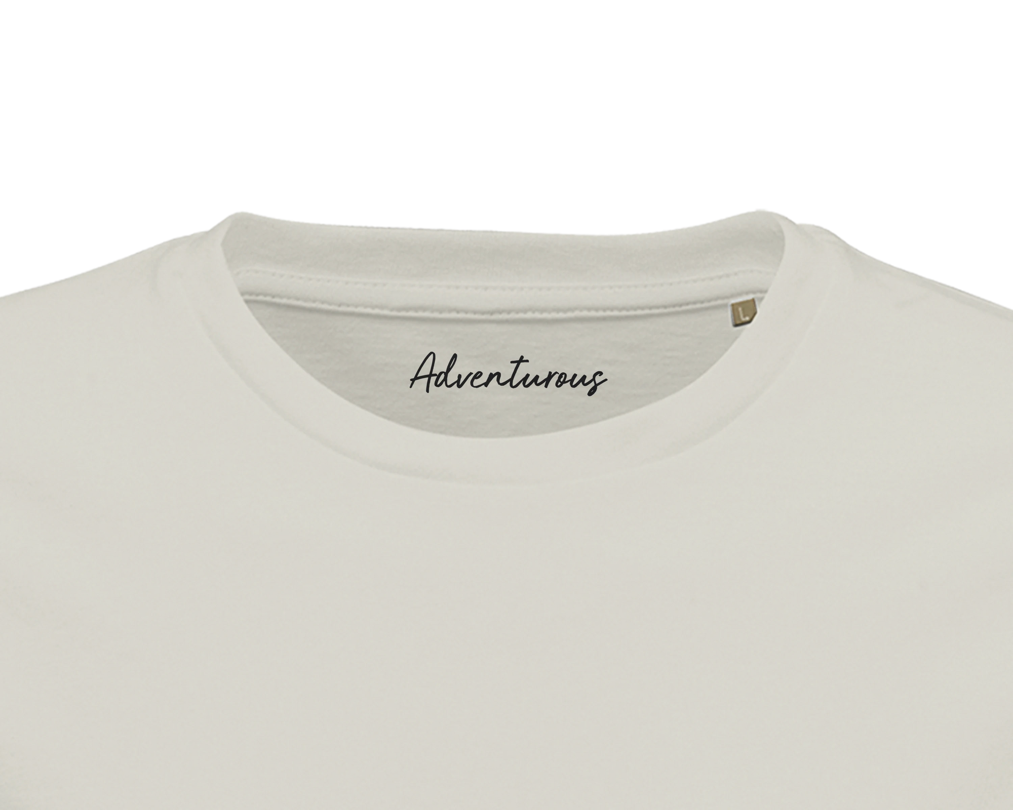 Adventurous Dancing in Colours Organic Men's Fitted T-shirt Ash inside neck