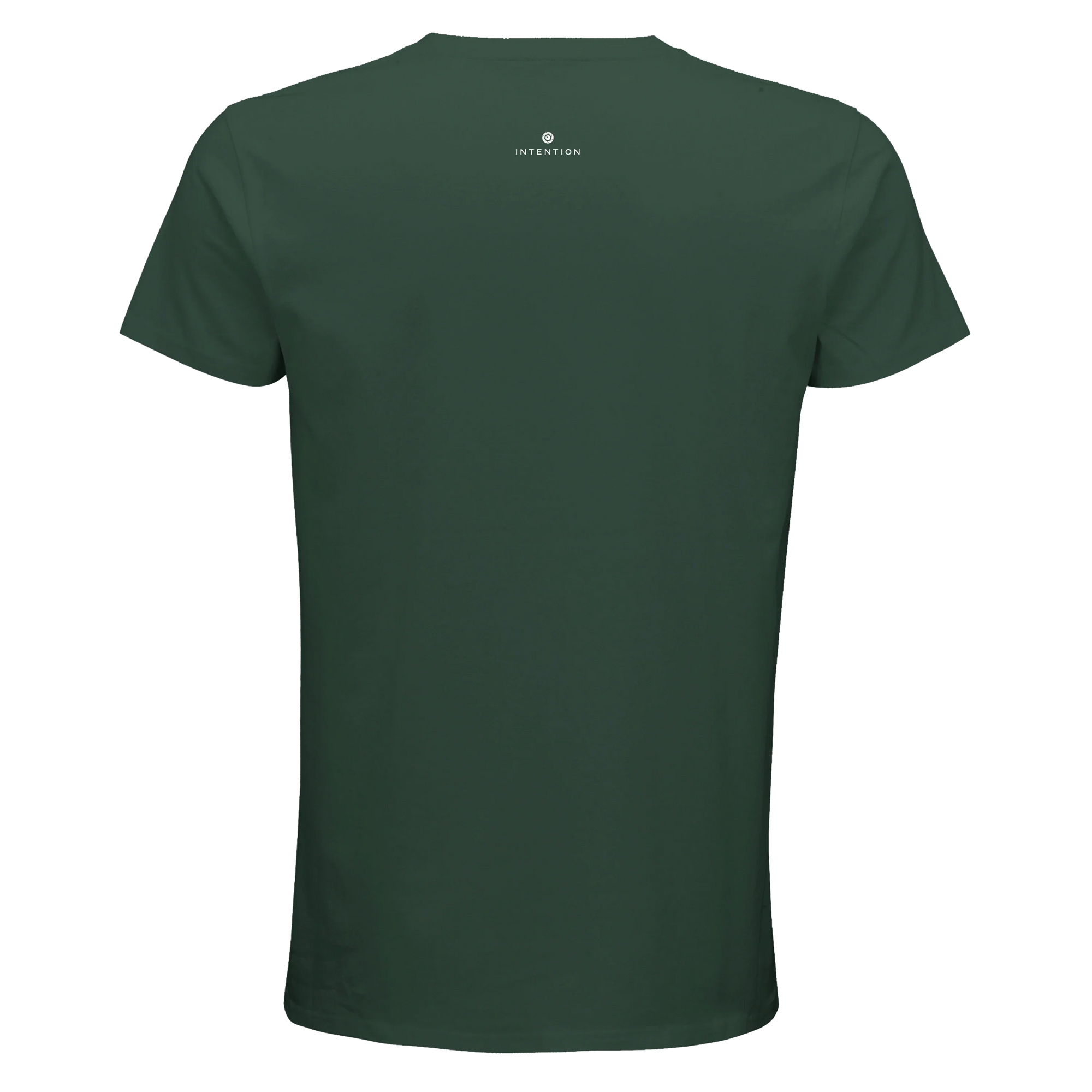 Adventurous Dancing in Colours Organic Men's Fitted T-shirt Bottle Green flat back
