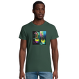 Adventurous Dancing in Colours Organic Men's Fitted T-shirt Bottle Green model front