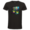 Adventurous Dancing in Colours Organic Men's Fitted T-shirt Deep Black flat front