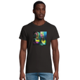 Adventurous Dancing in Colours Organic Men's Fitted T-shirt Deep Black model front
